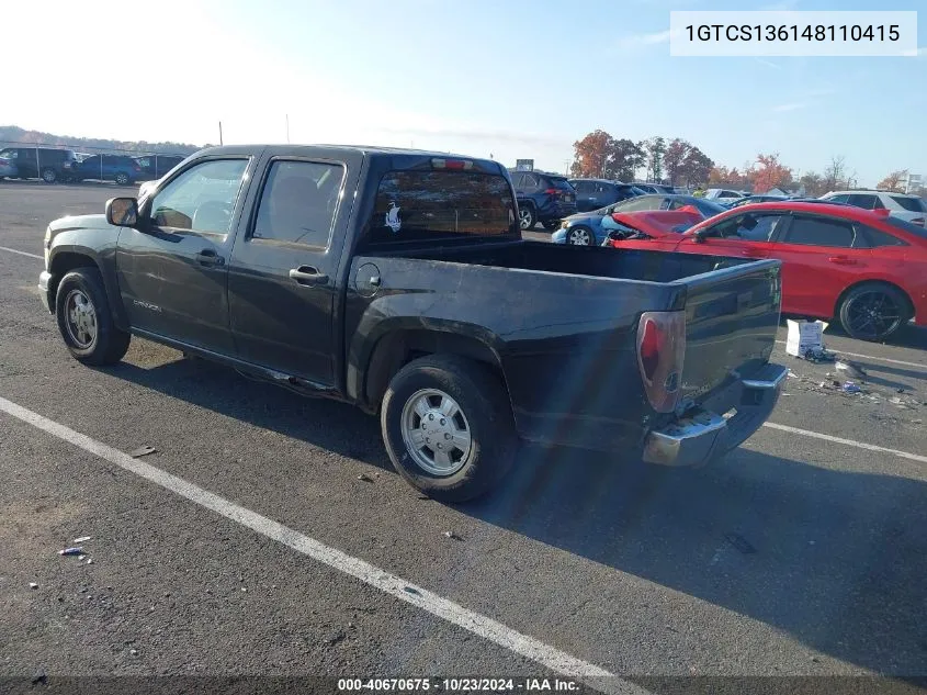 2004 GMC Canyon Sle VIN: 1GTCS136148110415 Lot: 40670675