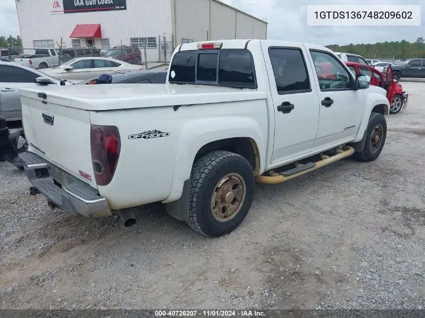 2004 GMC Canyon 1Sf Sle Z71 VIN: 1GTDS136748209602 Lot: 40726207