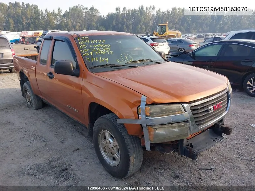 2005 GMC Canyon VIN: 1GTCS196458163070 Lot: 12098433