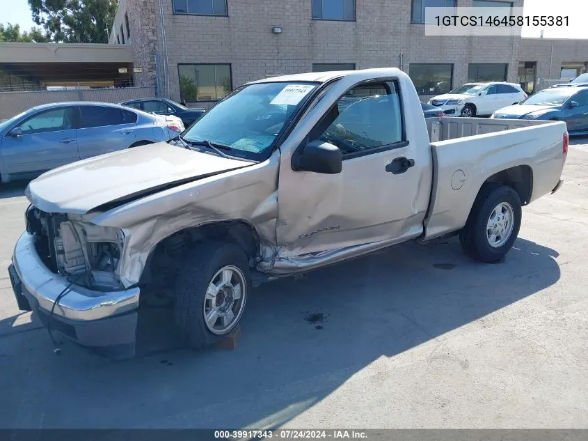 2005 GMC Canyon Sl VIN: 1GTCS146458155381 Lot: 39917343