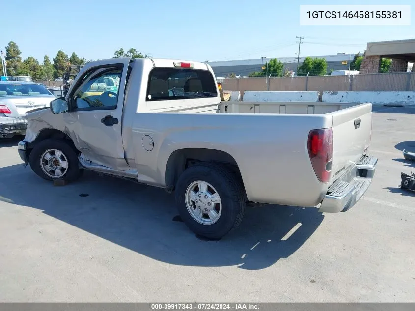 2005 GMC Canyon Sl VIN: 1GTCS146458155381 Lot: 39917343