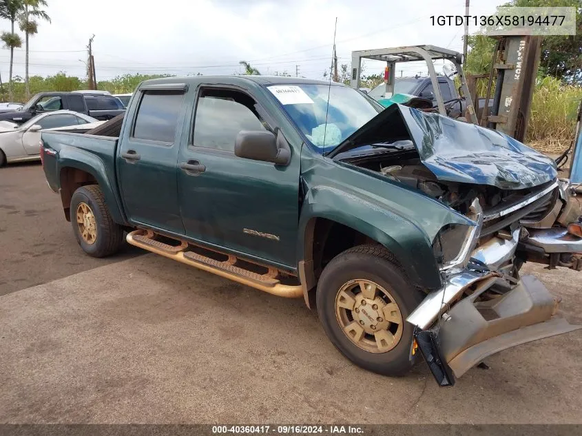 2005 GMC Canyon Sle VIN: 1GTDT136X58194477 Lot: 40360417