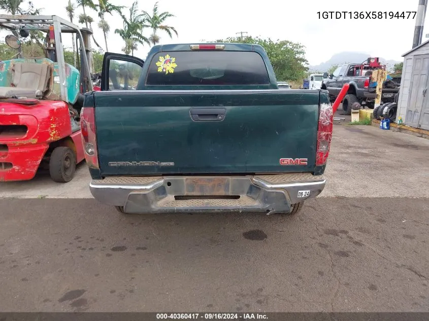 1GTDT136X58194477 2005 GMC Canyon Sle