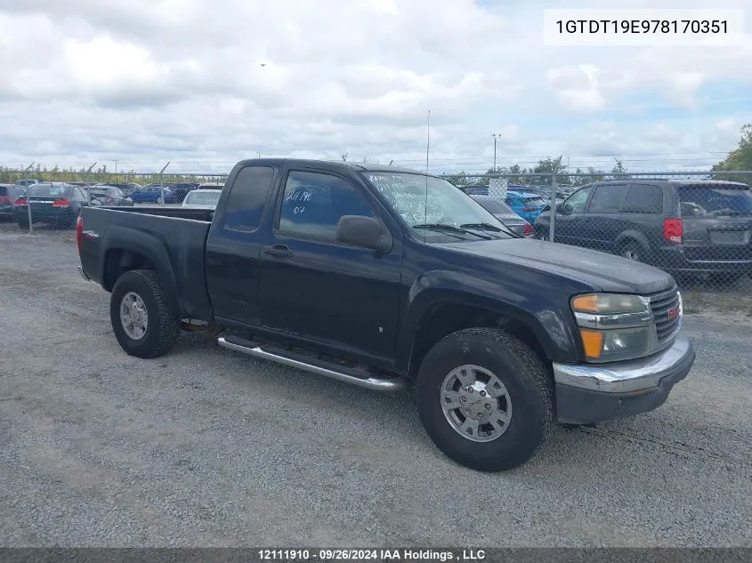 2007 GMC Canyon VIN: 1GTDT19E978170351 Lot: 12111910