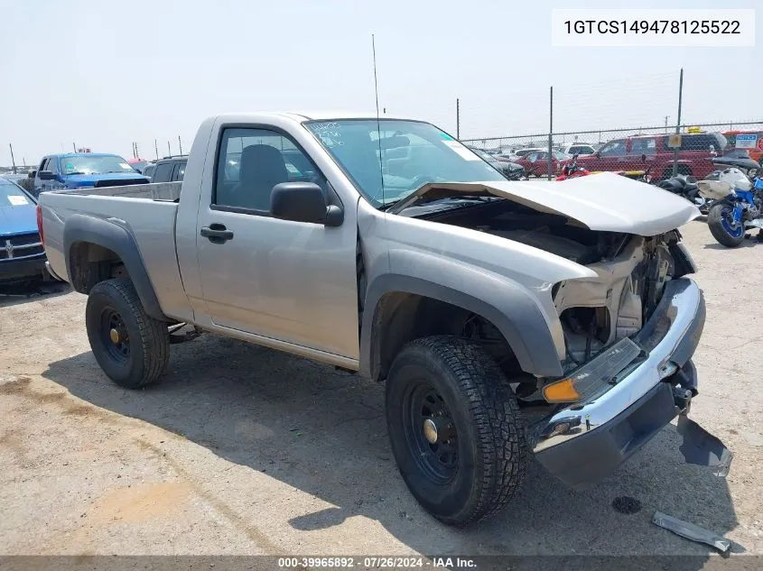 2007 GMC Canyon Work Truck VIN: 1GTCS149478125522 Lot: 39965892