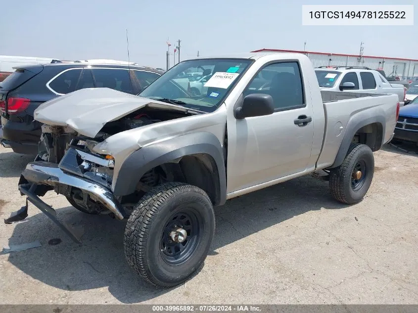 2007 GMC Canyon Work Truck VIN: 1GTCS149478125522 Lot: 39965892