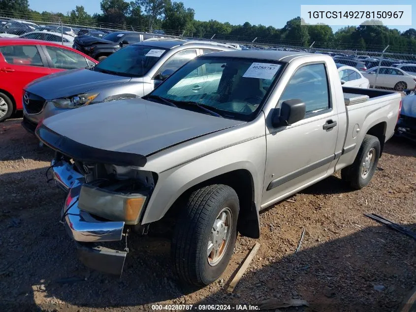 2007 GMC Canyon Sl VIN: 1GTCS149278150967 Lot: 40280787