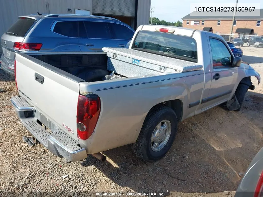 1GTCS149278150967 2007 GMC Canyon Sl