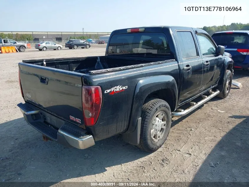 2007 GMC Canyon VIN: 1GTDT13E778106964 Lot: 40309991