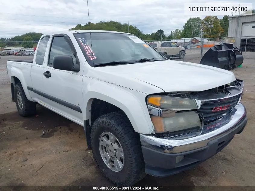 1GTDT19E078140400 2007 GMC Canyon Sle2