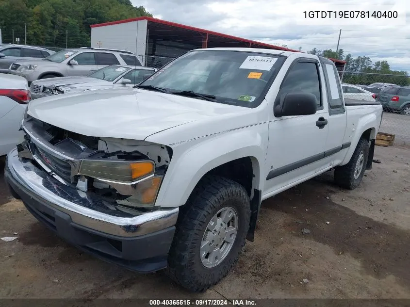 1GTDT19E078140400 2007 GMC Canyon Sle2