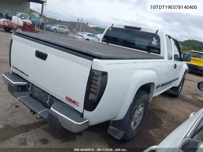 1GTDT19E078140400 2007 GMC Canyon Sle2