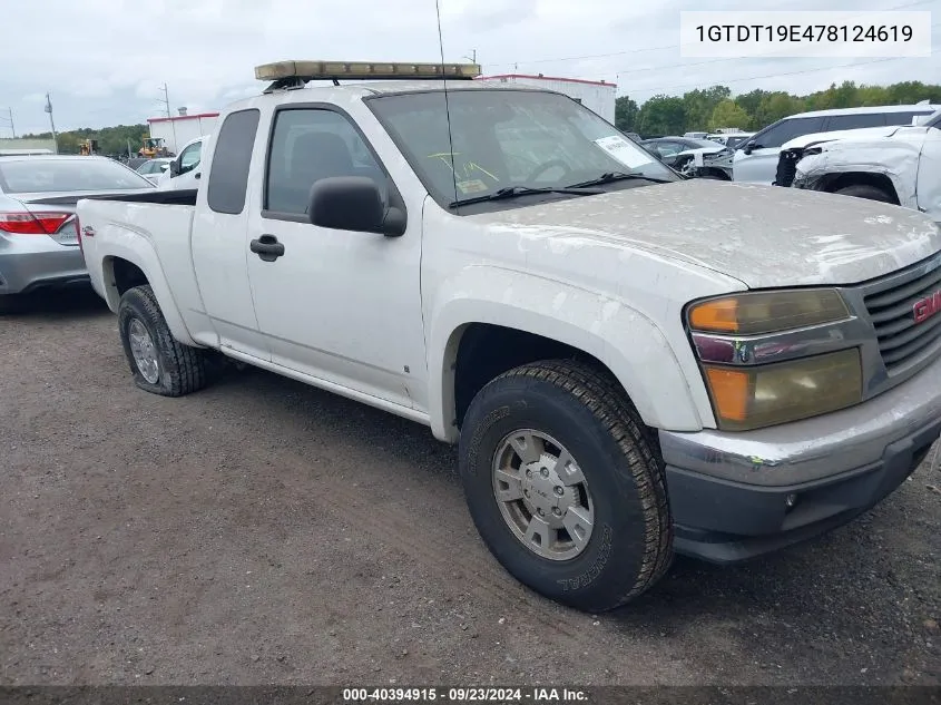 2007 GMC Canyon Sle2 VIN: 1GTDT19E478124619 Lot: 40394915