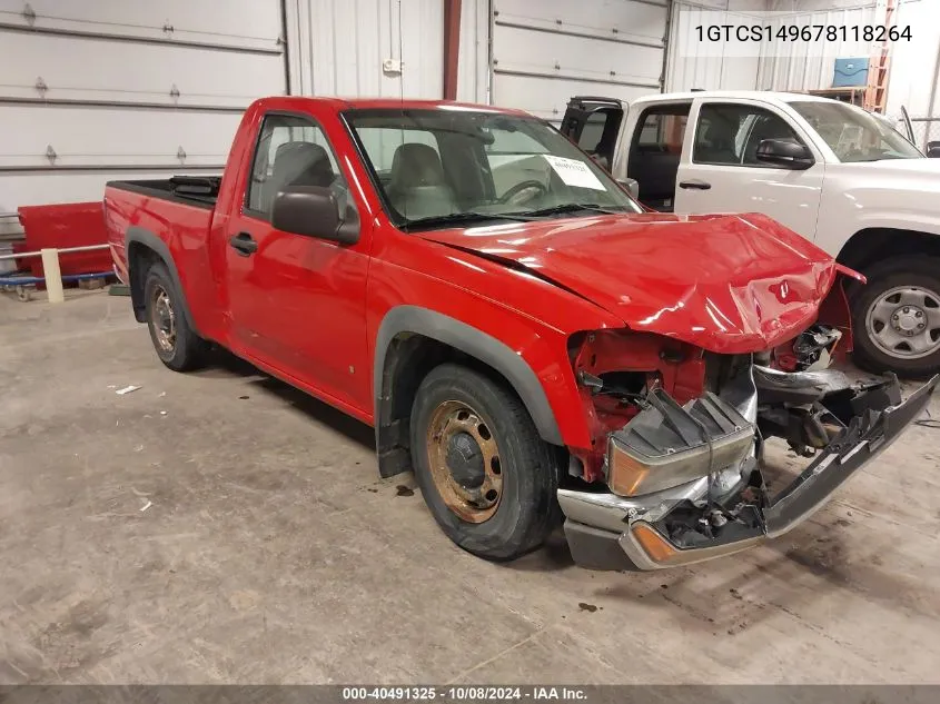 2007 GMC Canyon Work Truck VIN: 1GTCS149678118264 Lot: 40491325