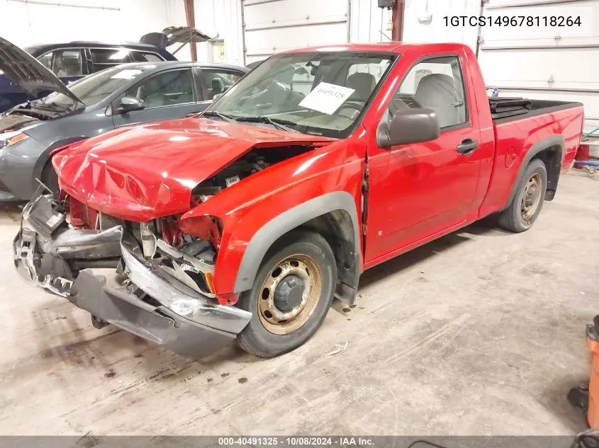 2007 GMC Canyon Work Truck VIN: 1GTCS149678118264 Lot: 40491325