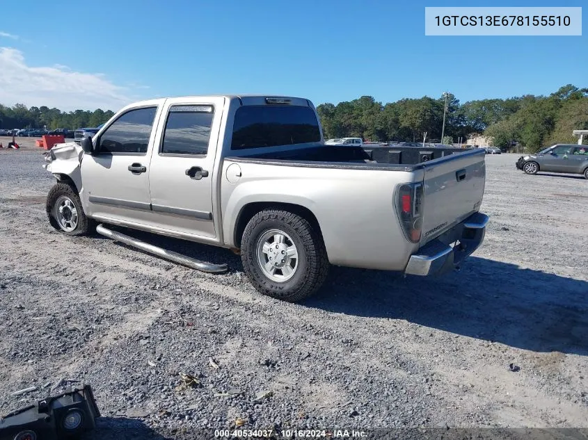 2007 GMC Canyon Sle1 VIN: 1GTCS13E678155510 Lot: 40534037