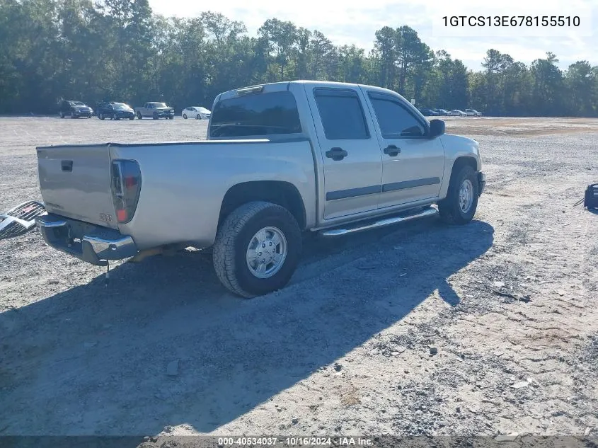 2007 GMC Canyon Sle1 VIN: 1GTCS13E678155510 Lot: 40534037