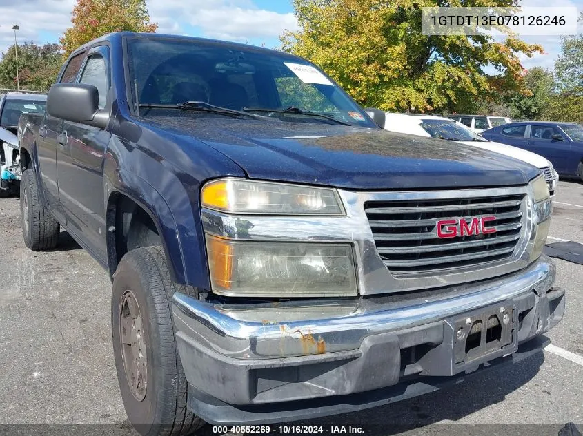 2007 GMC Canyon Sle2 VIN: 1GTDT13E078126246 Lot: 40552269