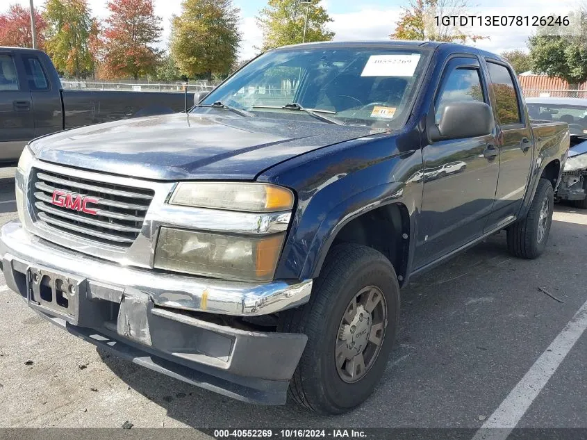 1GTDT13E078126246 2007 GMC Canyon Sle2