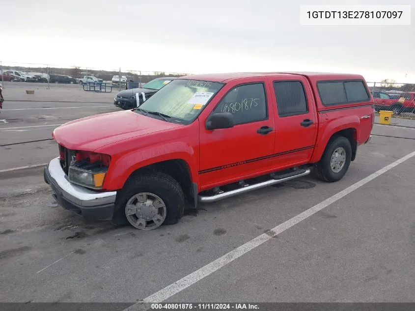 2007 GMC Canyon VIN: 1GTDT13E278107097 Lot: 40801875