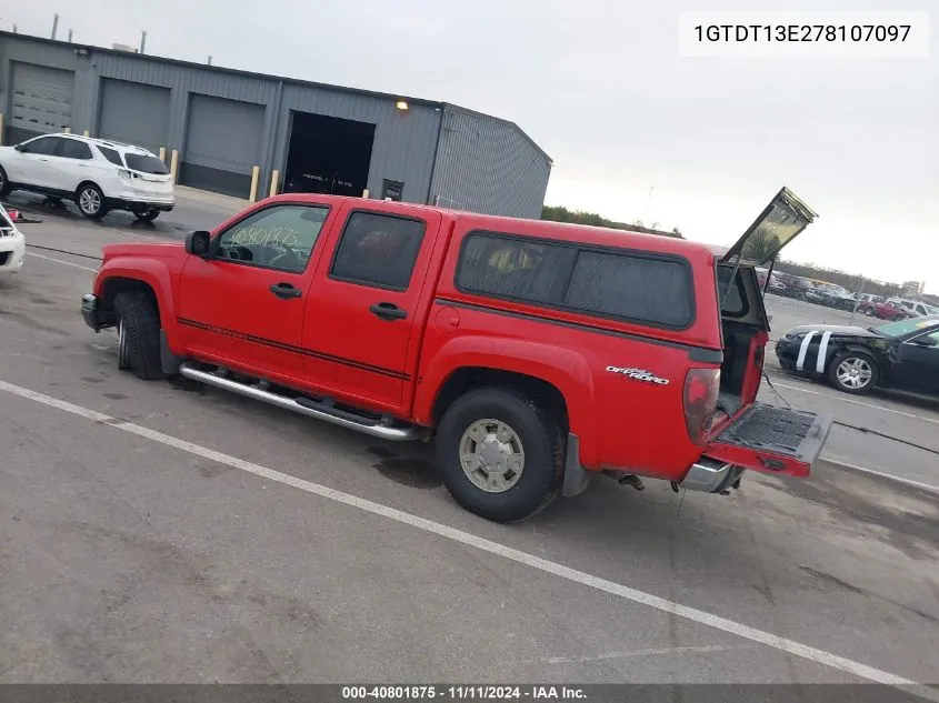 2007 GMC Canyon VIN: 1GTDT13E278107097 Lot: 40801875