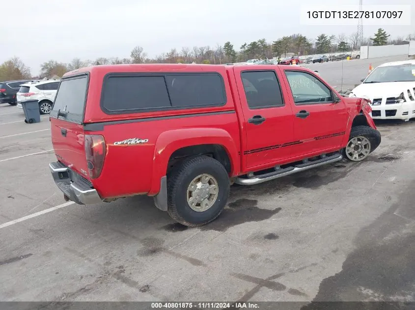 2007 GMC Canyon VIN: 1GTDT13E278107097 Lot: 40801875