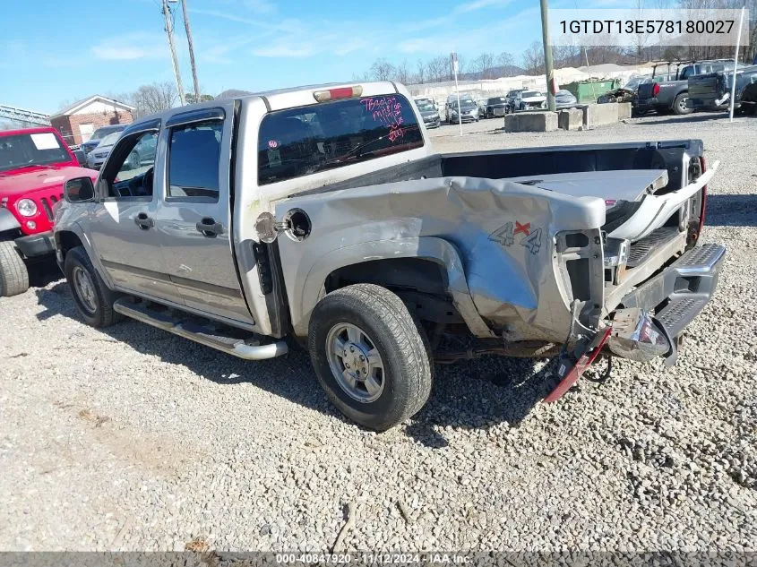 2007 GMC Canyon Sle1/Sle2/Slt VIN: 1GTDT13E578180027 Lot: 40847920