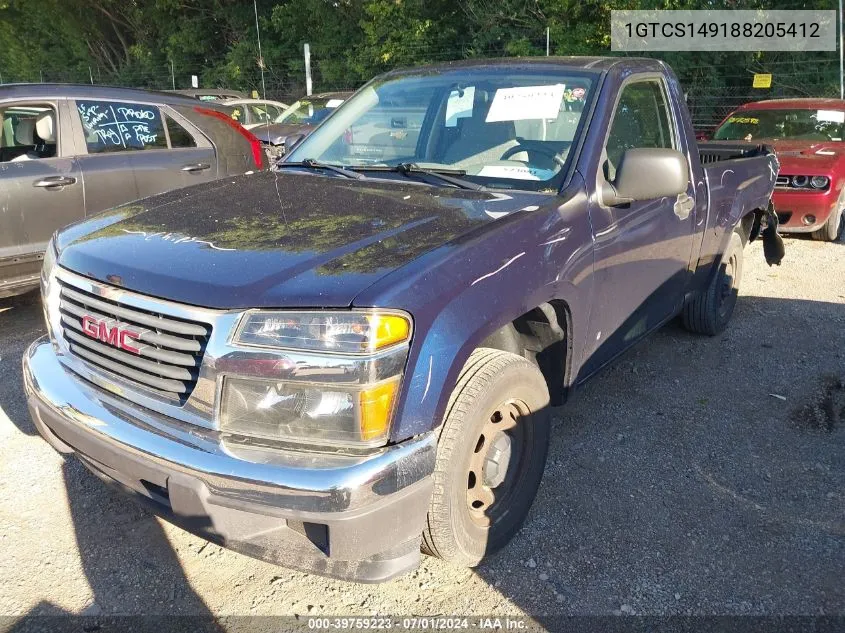 2008 GMC Canyon Yc1 VIN: 1GTCS149188205412 Lot: 39759223