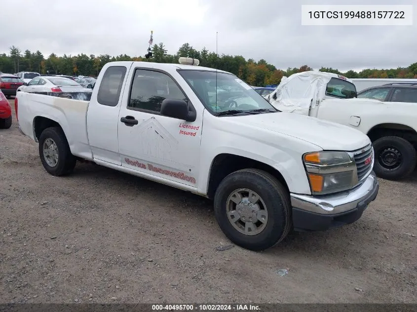 2008 GMC Canyon Sl VIN: 1GTCS199488157722 Lot: 40495700