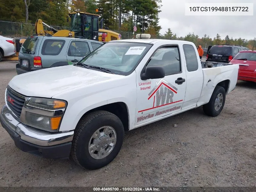 2008 GMC Canyon Sl VIN: 1GTCS199488157722 Lot: 40495700