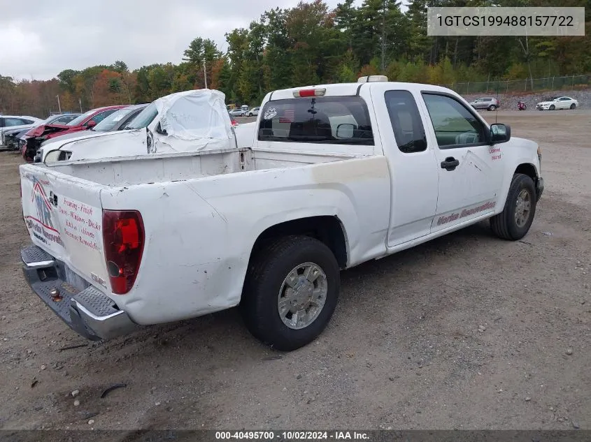 2008 GMC Canyon Sl VIN: 1GTCS199488157722 Lot: 40495700