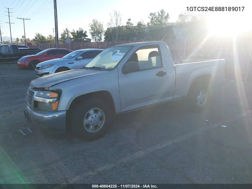 2008 GMC Canyon Sl VIN: 1GTCS24E888189017 Lot: 40804225