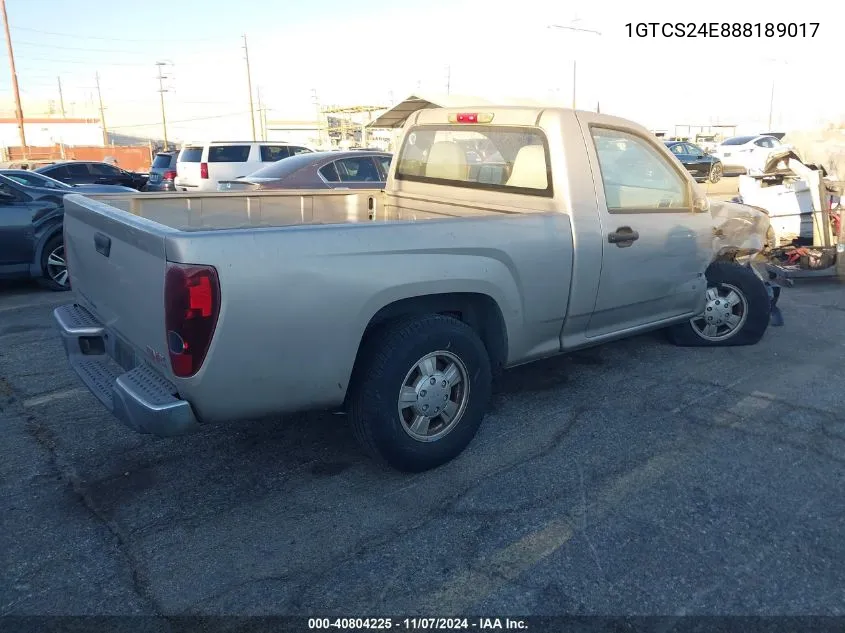 2008 GMC Canyon Sl VIN: 1GTCS24E888189017 Lot: 40804225