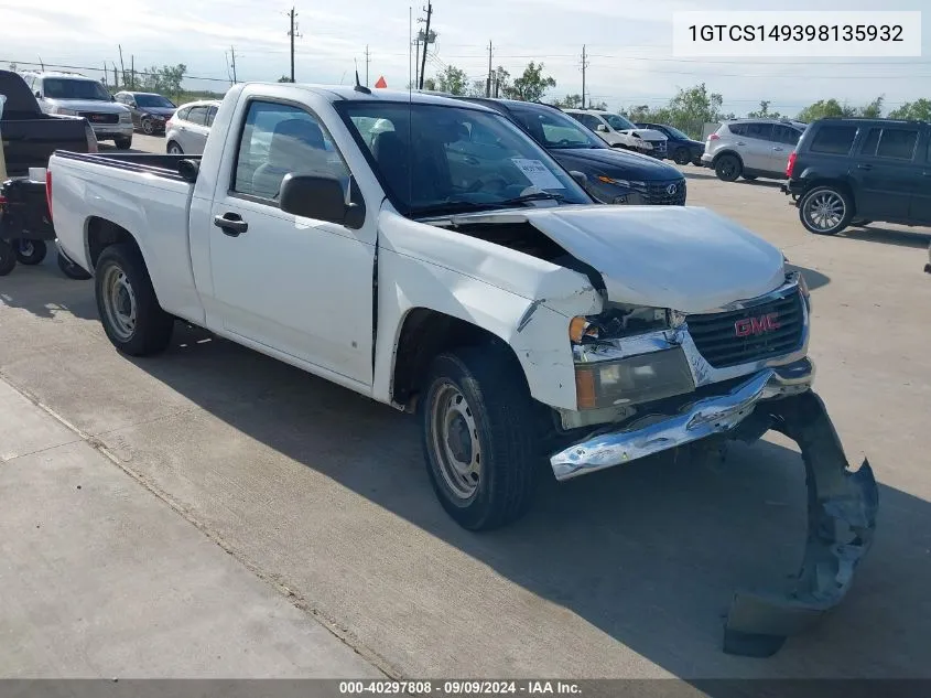 2009 GMC Canyon Work Truck VIN: 1GTCS149398135932 Lot: 40297808