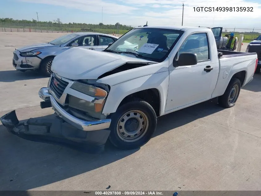 2009 GMC Canyon Work Truck VIN: 1GTCS149398135932 Lot: 40297808