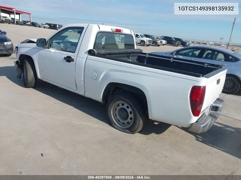 2009 GMC Canyon Work Truck VIN: 1GTCS149398135932 Lot: 40297808