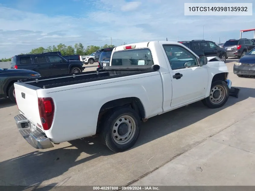 2009 GMC Canyon Work Truck VIN: 1GTCS149398135932 Lot: 40297808