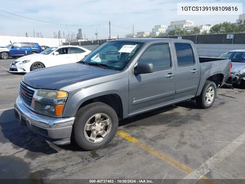 2009 GMC Canyon Sle1 VIN: 1GTCS139198109816 Lot: 40737483