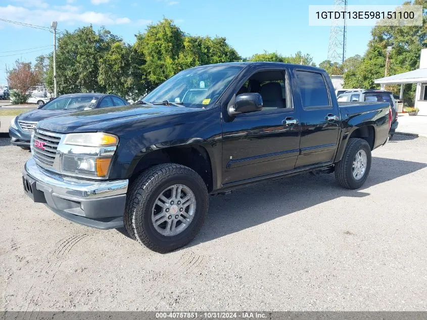 2009 GMC Canyon Sle1 VIN: 1GTDT13E598151100 Lot: 40757851