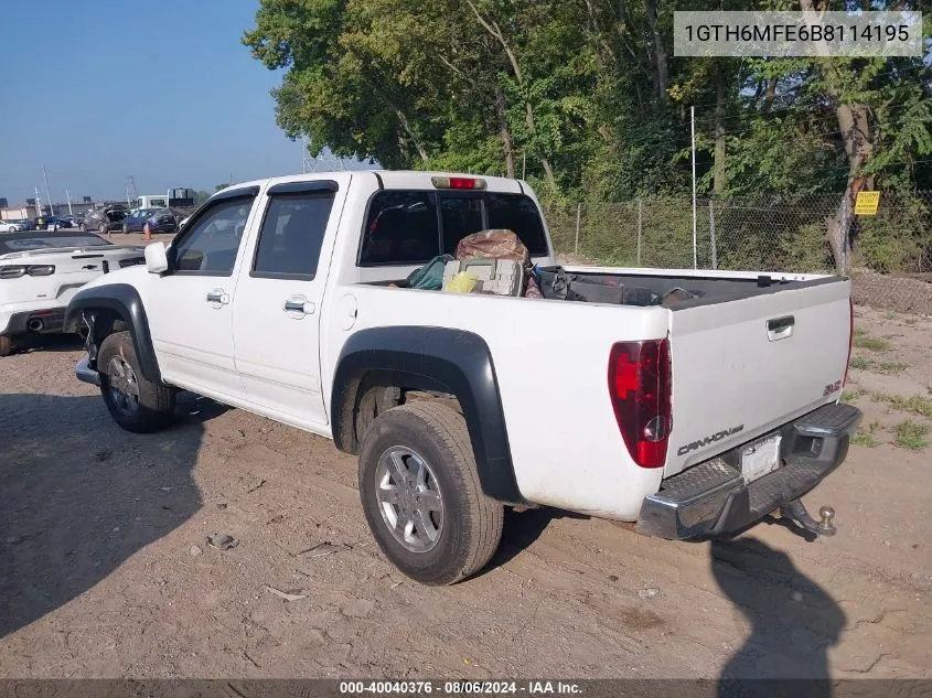 2011 GMC Canyon Sle1 VIN: 1GTH6MFE6B8114195 Lot: 40040376