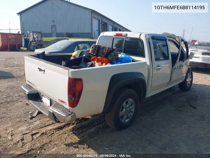 2011 GMC Canyon Sle1 VIN: 1GTH6MFE6B8114195 Lot: 40040376