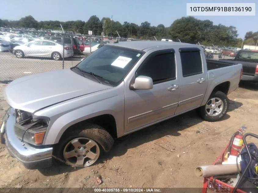 2011 GMC Canyon Sle1 VIN: 1GTD5MF91B8136190 Lot: 40305755