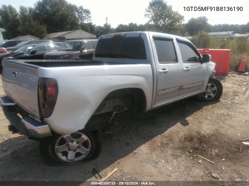 2011 GMC Canyon Sle1 VIN: 1GTD5MF91B8136190 Lot: 40305755