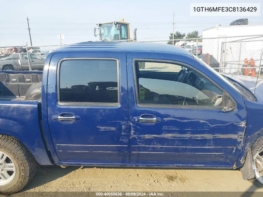 2012 GMC Canyon Sle VIN: 1GTH6MFE3C8136429 Lot: 40055636