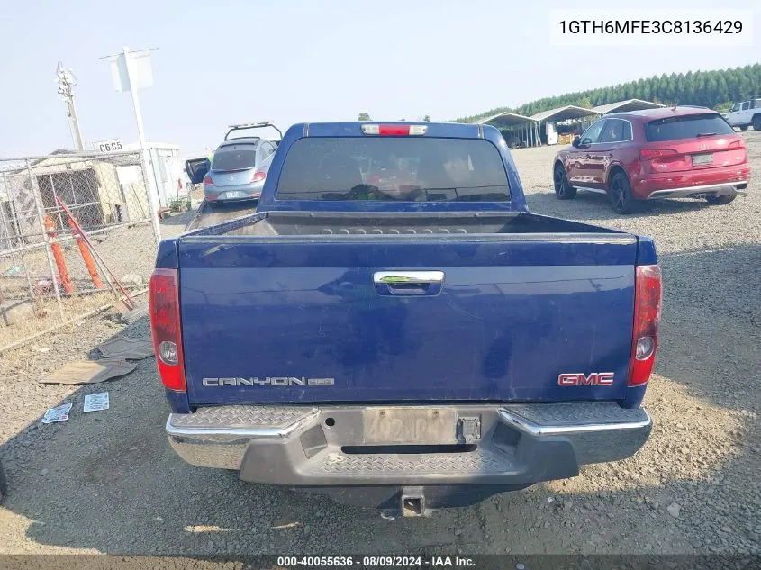 2012 GMC Canyon Sle VIN: 1GTH6MFE3C8136429 Lot: 40055636