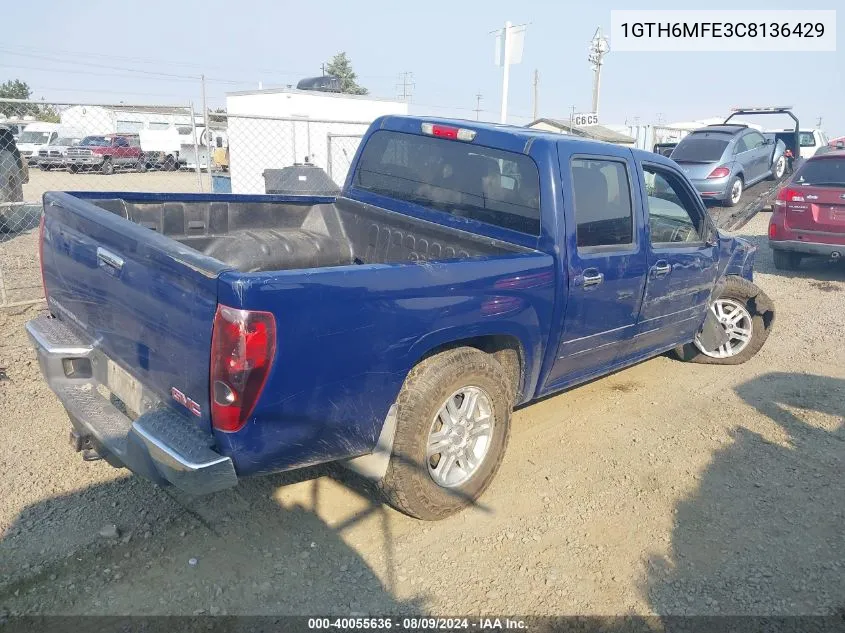 2012 GMC Canyon Sle VIN: 1GTH6MFE3C8136429 Lot: 40055636