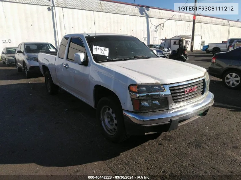 2012 GMC Canyon VIN: 1GTE51F93C8111212 Lot: 40442228