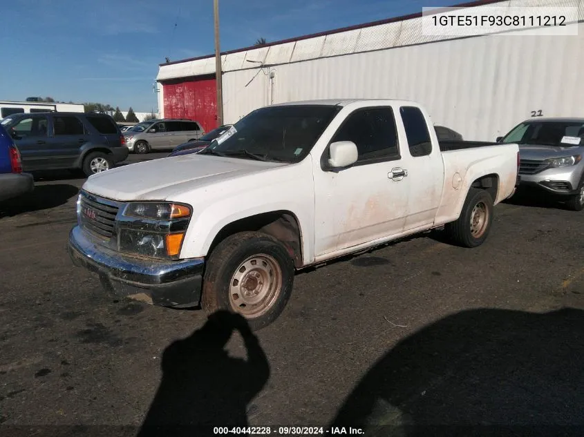 2012 GMC Canyon VIN: 1GTE51F93C8111212 Lot: 40442228