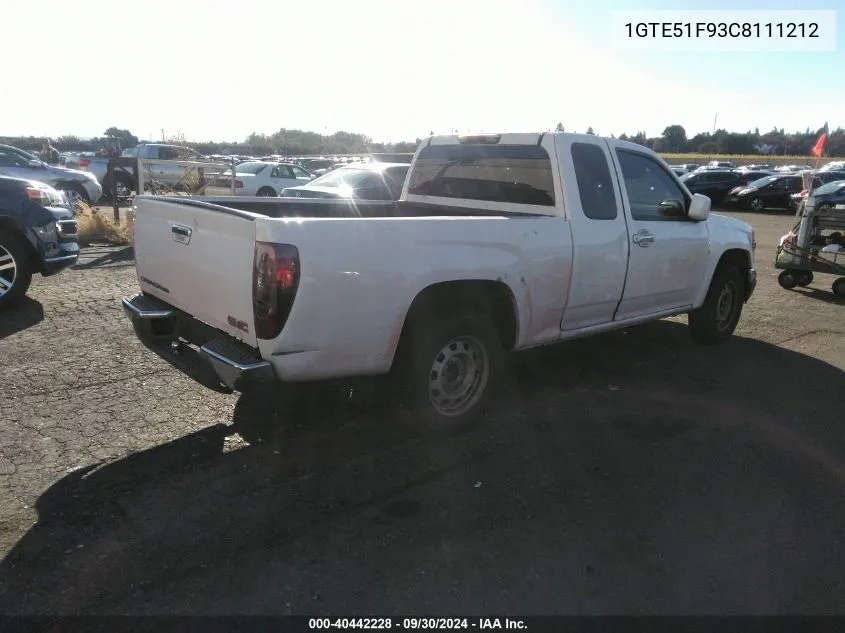 2012 GMC Canyon VIN: 1GTE51F93C8111212 Lot: 40442228