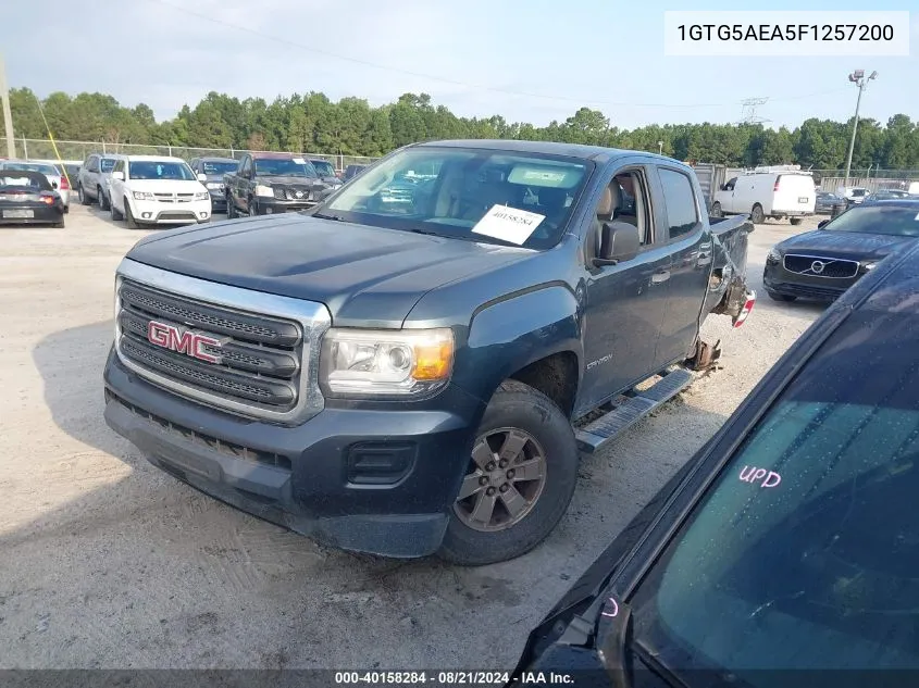 2015 GMC Canyon VIN: 1GTG5AEA5F1257200 Lot: 40158284